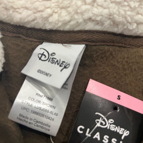 Disney CHIP & DALE Women's Winter Sherpa Fleece 1/4 Zip SMALL Embroidered NEW - Picture 3 of 4
